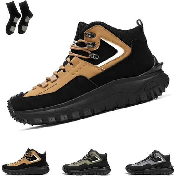 The First Young Shoes Men, 2025 Men'S Outdoor Hiking Boots Work Boots- Waterproof, Suitable for Daily Wear and Outdoor Adventures