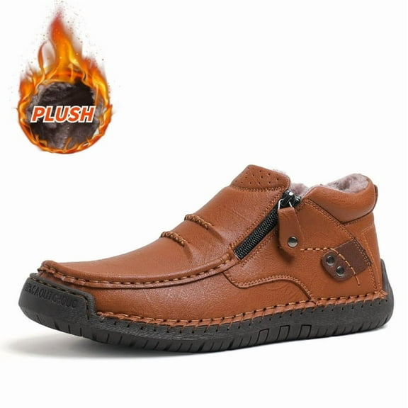 The First Young Shoes Men - The First Young Boots Men’s Handmade Premium Leather Slip-On Driving Boots Travel & Outdoor