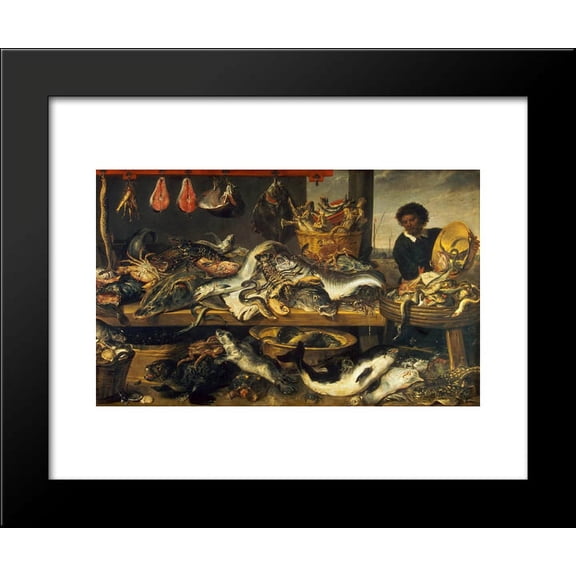 The Fish Market 20x24 Framed Art Print by Frans Snyders
