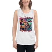 The Fittest Survive Ladies  Boxing Muscle Tank White, XL