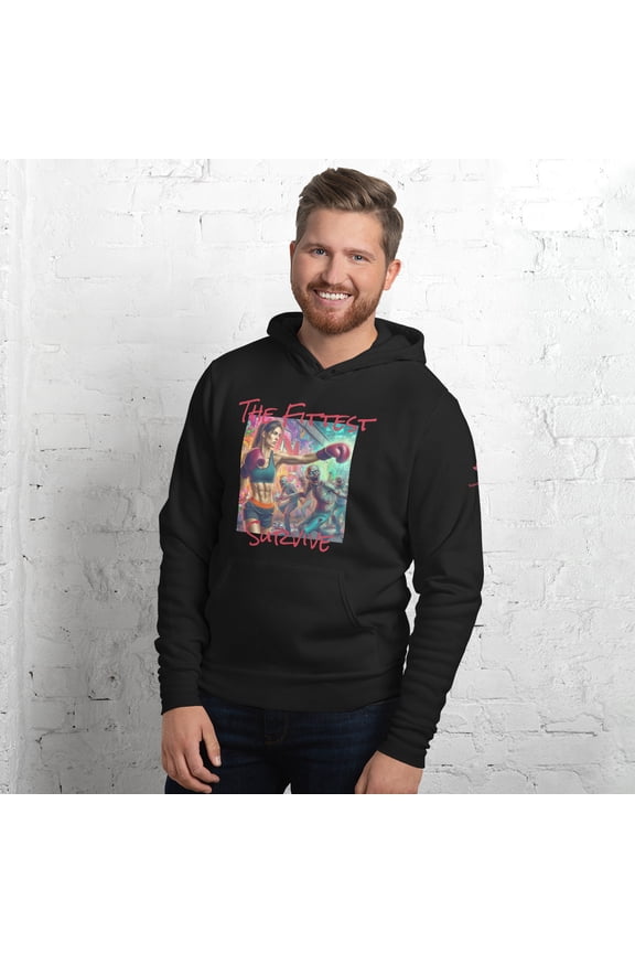 The Fittest Survive Unisex boxing hoodie (Black, 2XL)