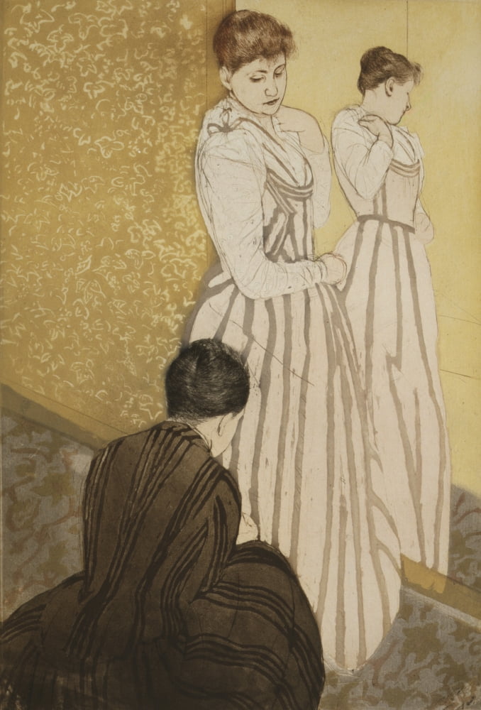 The Fitting 1891 Canvas Art - Mary Cassatt (18 x 24)