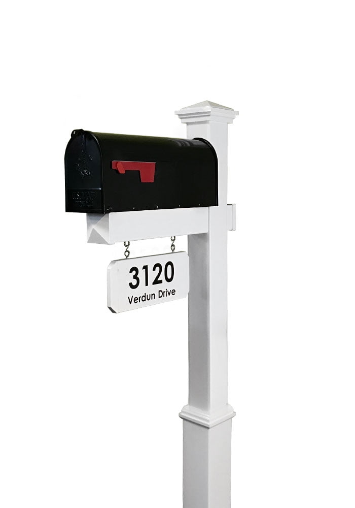 Fitzgerald Curbside Fancy Mount Mailbox & Post Combo with Blank