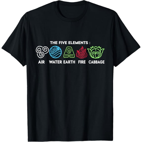 The Five Elements Air Water Earth Fire Cabbage Women Men T-Shirt