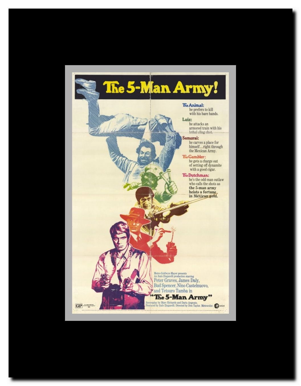 The Five Man Army Framed Movie Poster