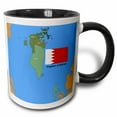 thumbnail image 1 of 3drose, the Flag and Map of the Persian Gulf Country, Kingdom of Bahrain with All Governing Regions Marked., 11oz Two-tone Black Mug, 1 of 6