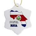 thumbnail image 1 of 3drose, the Flag of Costa Rica in the Outline Map and Words Costa Rica, 3 inch Snowflake Porcelain Ornament, 1 of 7