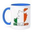 thumbnail image 1 of 3dRose, The flag of Republic of Ireland in the outline map of the country and name, Ireland, 11oz Two-Tone Blue Mug, 1 of 7