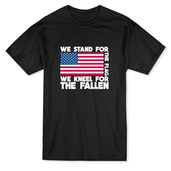 The Flag USA Men Black T-Shirt, Male Large