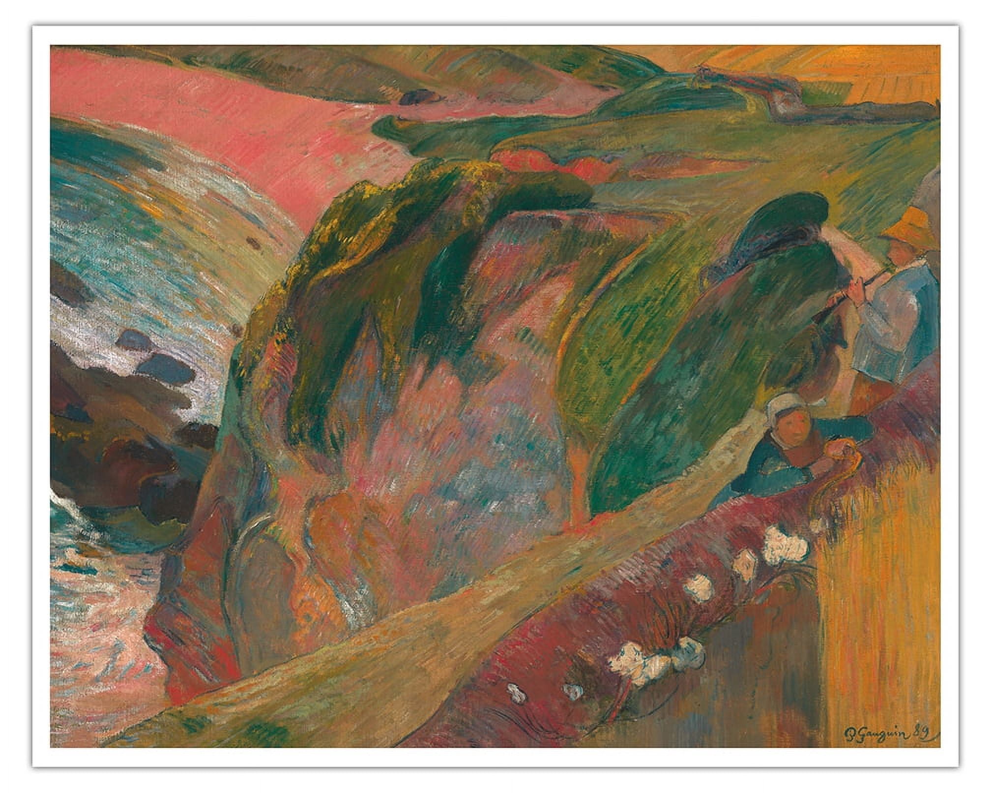 The Flageolet (Flute) Player on the Cliff - Le Pouldu France - From an Original Color Painting by Paul Gauguin c.1889 - Fine Art Matte Paper Print (Unframed) 16x20in