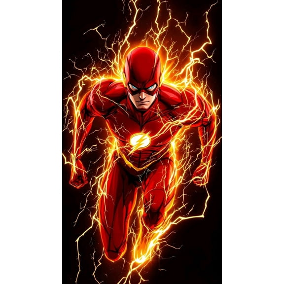 The Flash 5D DIY Diamond Art Painting Kits Superhero 12x16 Inch for Adults,Full Round Drill Rhinestone Embroidery for Wall Decoration