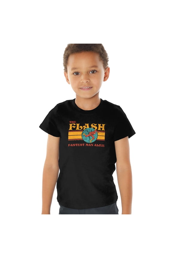 The Flash 70'S Flash 1 Kids T Shirt (3) for Youth Toddler Boys and Girls, Black