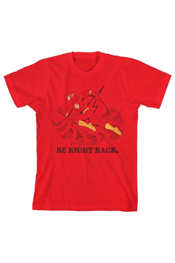 The Flash Be Right Back Youth Red Graphic Tee-Large