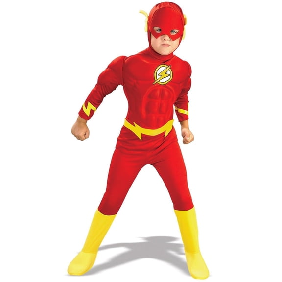 DC Comics The Flash Deluxe Muscle Chest Costume for Kids by Rubies, Boys Small