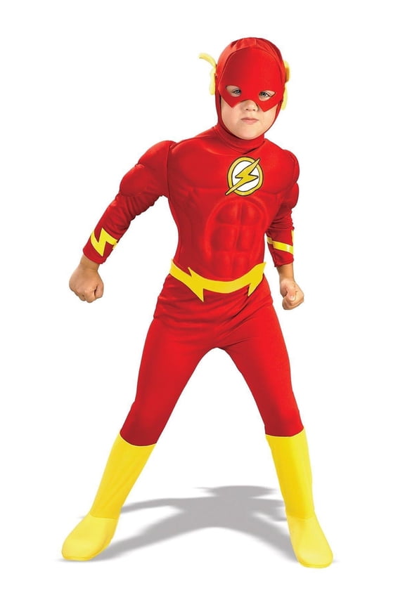 DC Comics The Flash Deluxe Muscle Chest Costume for Kids by Rubies, Boys Small