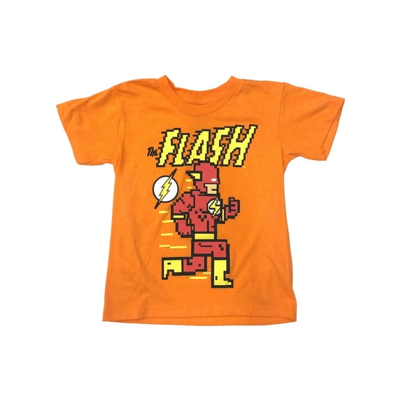The Flash Boys Orange Short Sleeve Super Hero Tee Shirt T-Shirt Medium