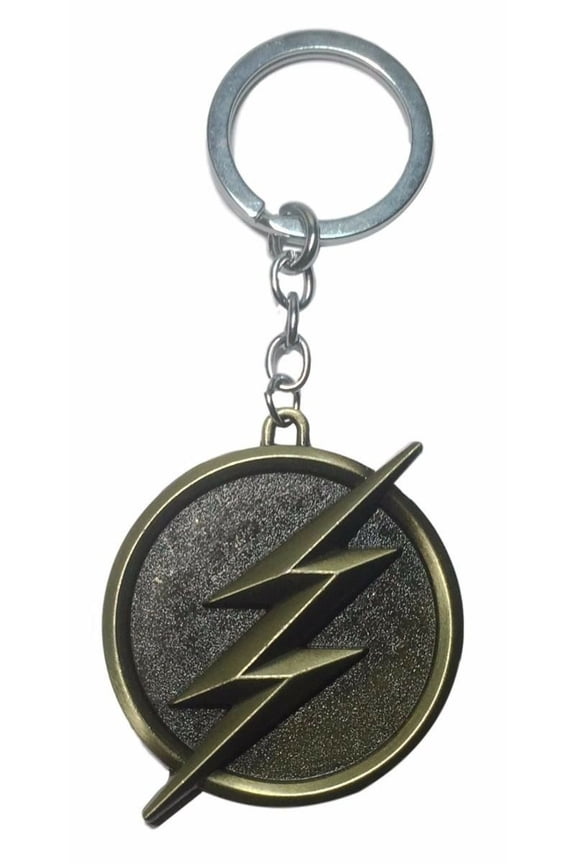 The Flash Bronze Lightning Bolt Metal Keychain Keyring