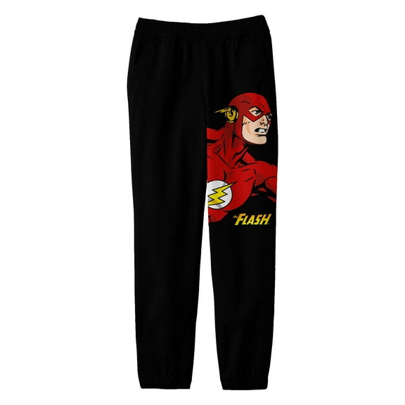 The Flash Character Youth Black Graphic Sweatpants-XL