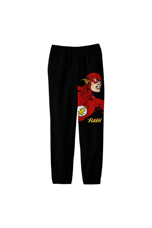 The Flash Character Youth Black Graphic Sweatpants-XL