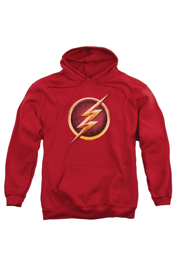 The Flash Chest Logo Adult Pullover Hoodie Sweatshirt Red