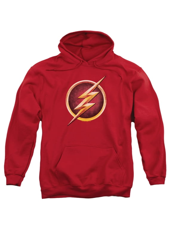 The Flash Chest Logo Adult Pullover Hoodie Sweatshirt Red