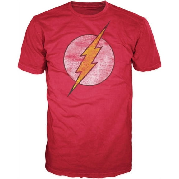 The Flash Classic Distressed Logo Red Graphic Tee- L
