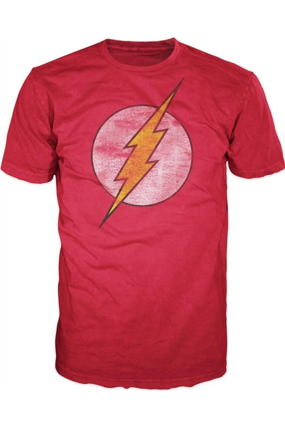 The Flash Classic Distressed Logo Red Graphic Tee- L