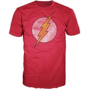 The Flash Classic Distressed Logo Red Graphic Tee- L