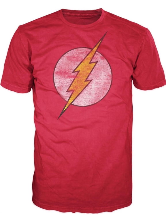 The Flash Classic Distressed Logo Red Graphic Tee- M