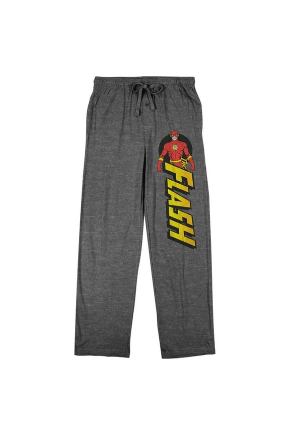 The Flash Classic Superhero Men's Graphite Heather Sleep Pants-Large