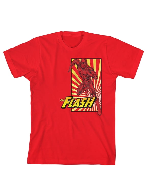 The Flash Comic Book Flash Boy's Red T-shirt-L