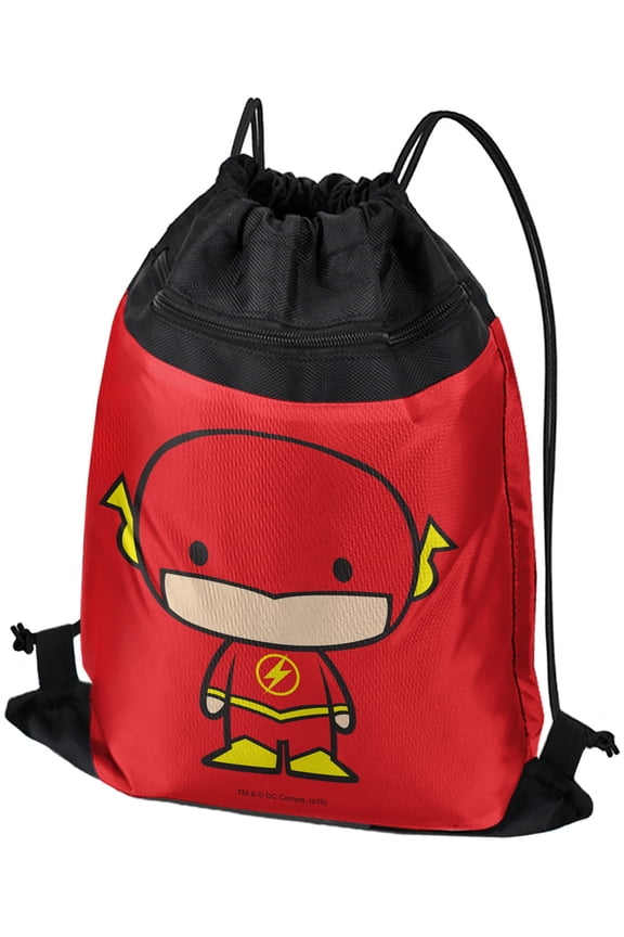 The Flash Cute Chibi Character Drawstring Backpack Sports Bag Sackpack 17" x 13", Perfect for Gym, Yoga or Practice