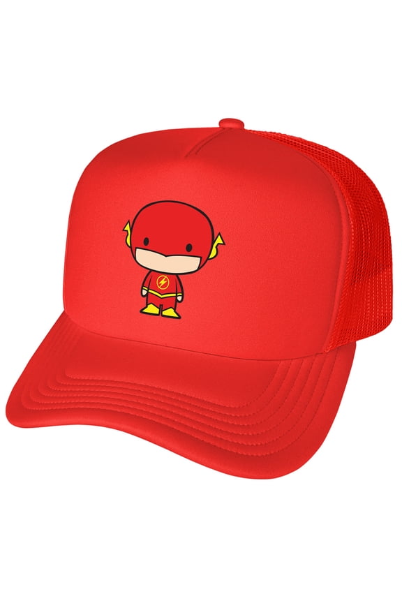 The Flash Cute Chibi Character Foam Snapback Trucker Hat - Unisex for Men and Women
