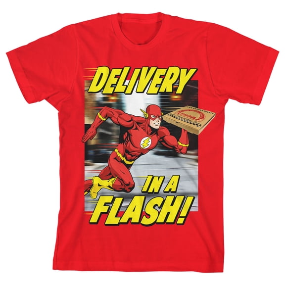 The Flash Delivery in a Flash Youth Red Graphic Tee-XS