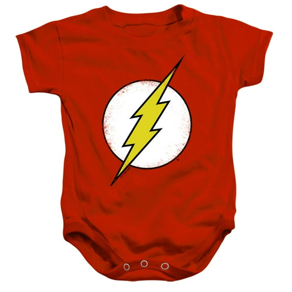 The Flash Distressed Unisex Infant Snap Suit for Baby (18 Months) Red