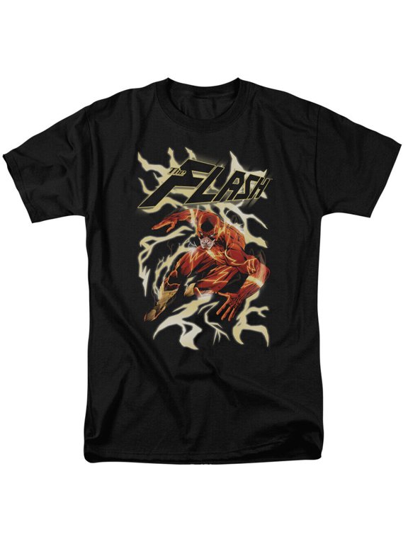 The Flash Electric Run T Shirt Licensed Comic Book Tee Black