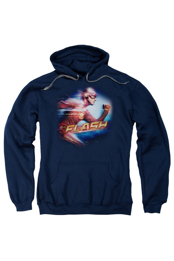 The Flash Fastest Man Adult Pullover Hoodie Sweatshirt Navy
