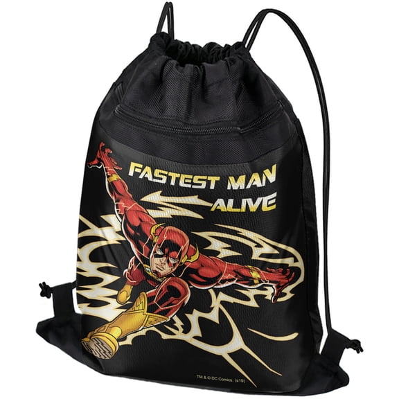 The Flash Fastest Man Alive Drawstring Backpack Sports Bag Sackpack 17" x 13", Perfect for Gym, Yoga or Practice