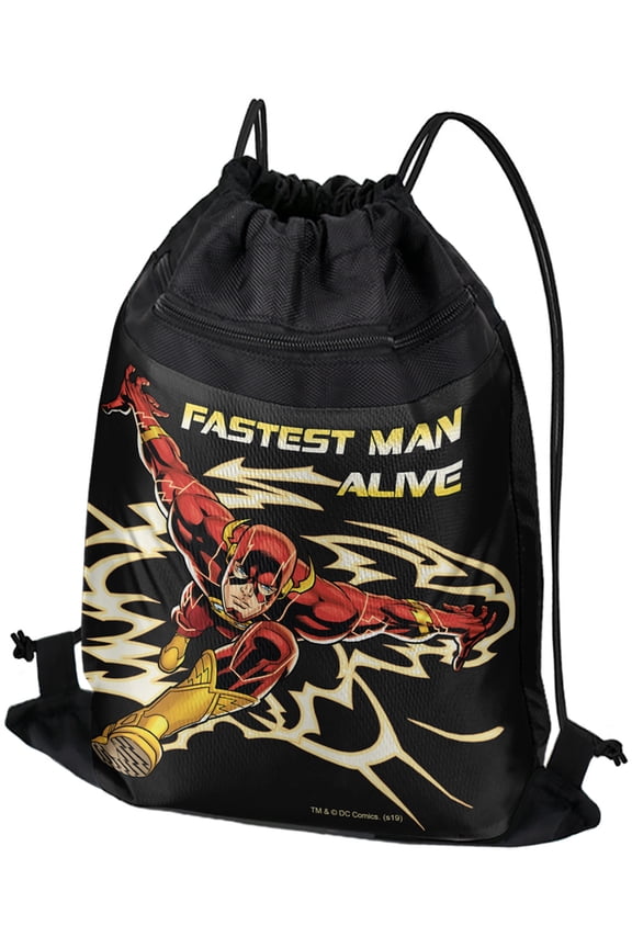 The Flash Fastest Man Alive Drawstring Backpack Sports Bag Sackpack 17" x 13", Perfect for Gym, Yoga or Practice