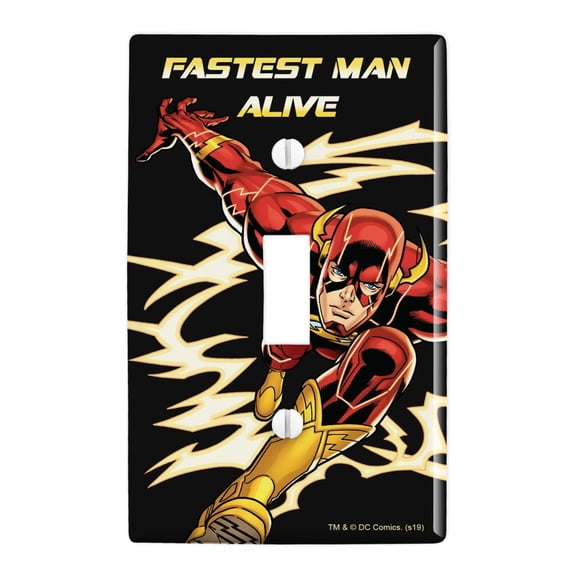 The Flash Fastest Man Alive Plastic Wall Decor Toggle Light Switch Plate Cover