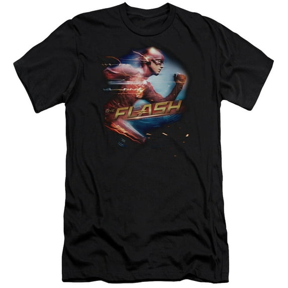 The Flash Fastest Man Premium Canvas Adult Slim Fit 30/1 T-Shirt Black