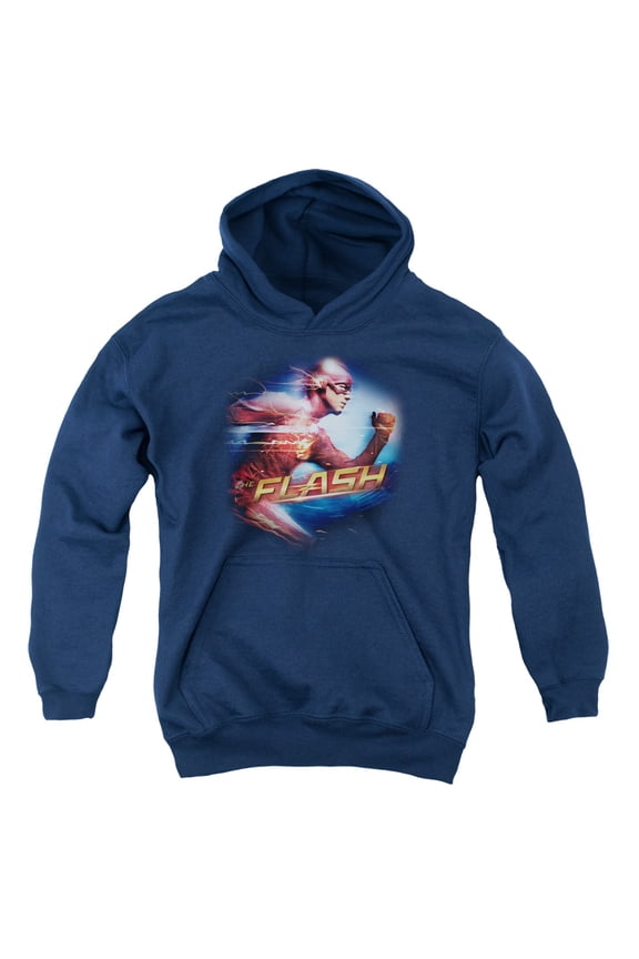 The Flash - Fastest Man - Youth Hooded Sweatshirt - Large