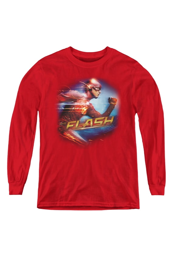 The Flash - Fastest Man - Youth Long Sleeve Shirt - Small
