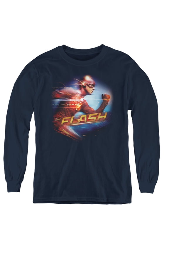 The Flash - Fastest Man - Youth Long Sleeve Shirt - Small