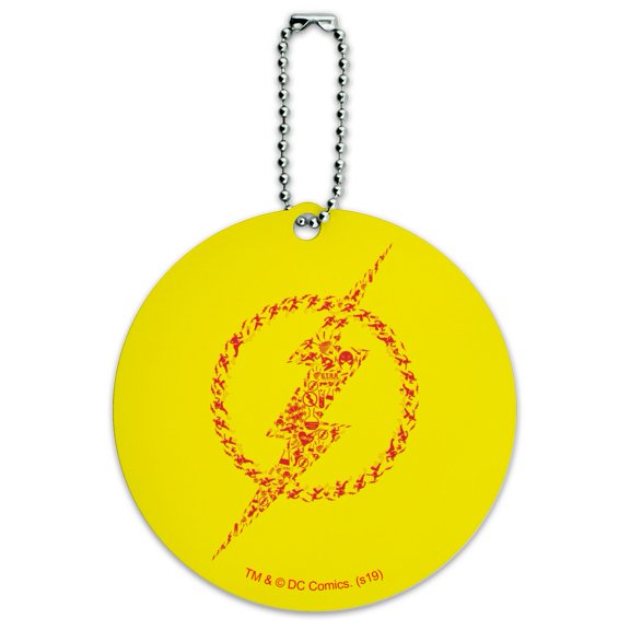 The Flash Flash Icons Logo Round Luggage ID Tag Card Suitcase Carry-On