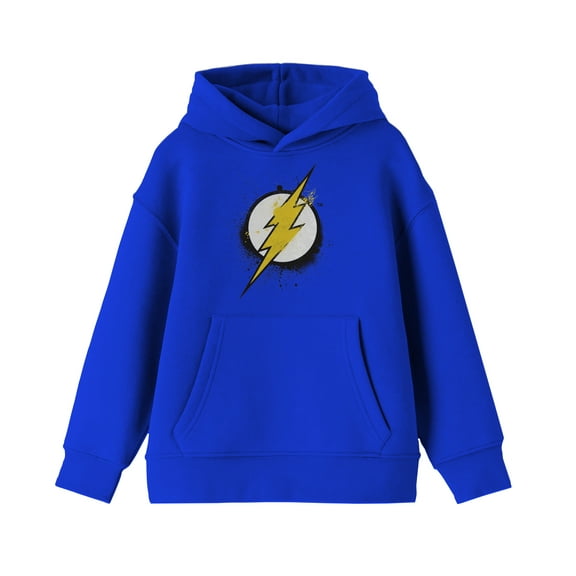 The Flash Grunge Logo Youth Boy's Royal Blue Hoodie-XS