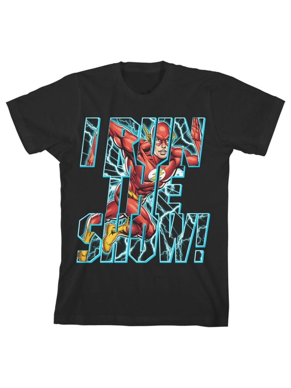 The Flash I Run the Show! Toddler Boy's Black Graphic Tee-3T