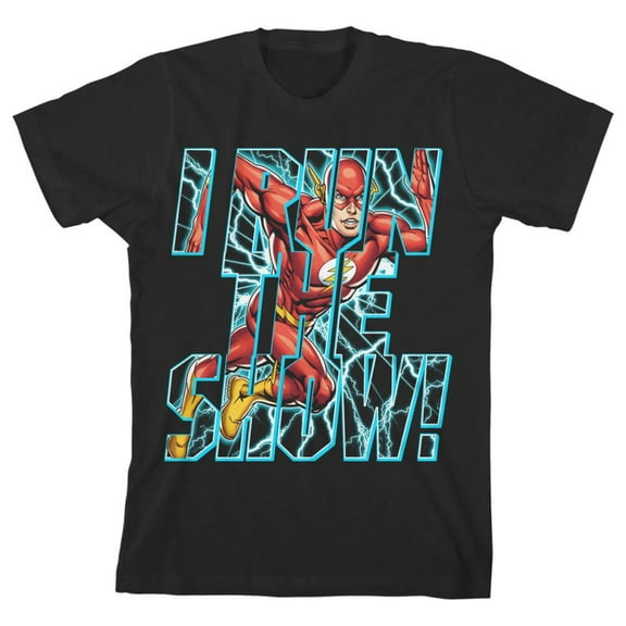 The Flash I Run the Show! Toddler Boy's Black Graphic Tee-4T