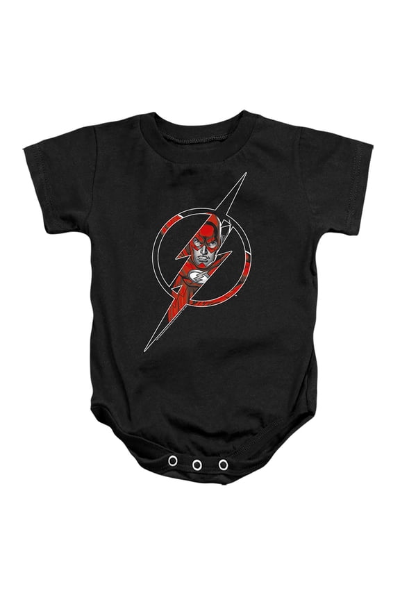 The Flash Icon 1 Unisex Infant Snap Suit for Baby (6 Months) Black