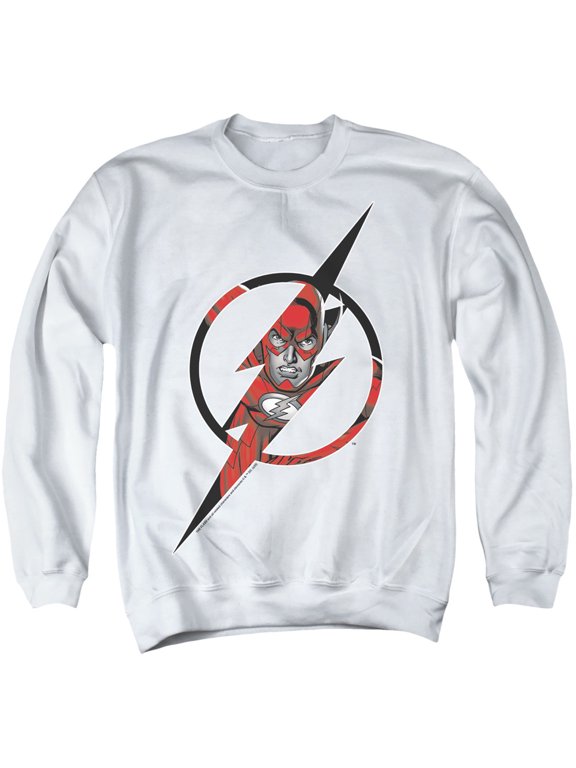 The Flash Icon 2 Unisex Adult Crewneck Sweatshirt,White, Large